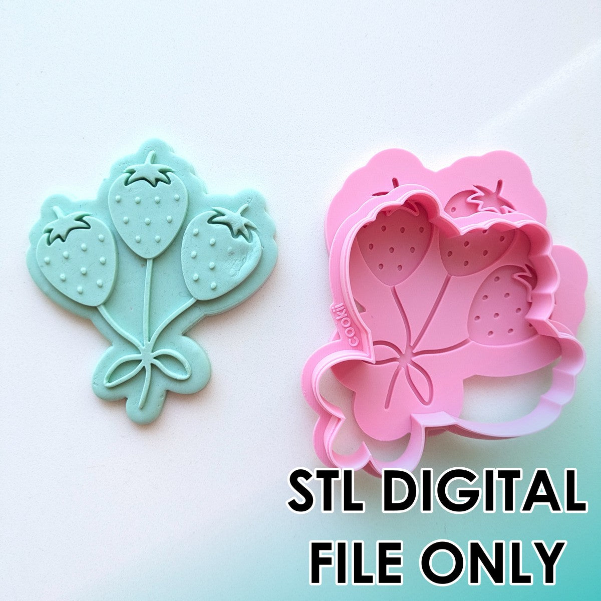 Berry First - Strawberry Balloons Raised Stamp & Cutter Set