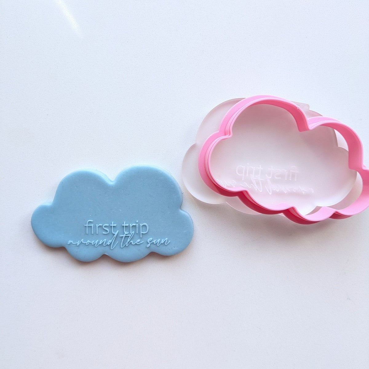 "first trip around the sun" Cloud - Raised Embosser Set