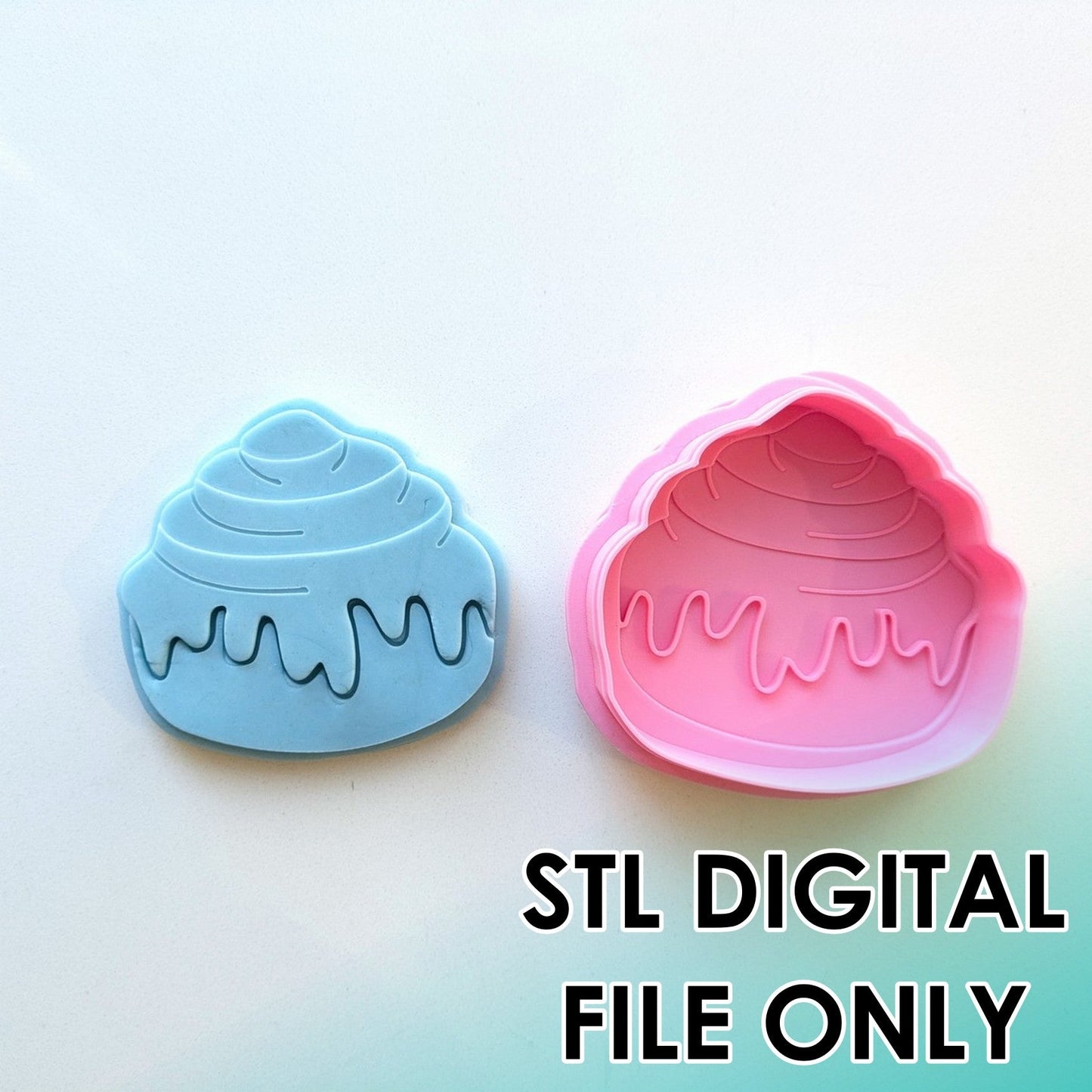 Icing Bun - Cutter & Raised Stamp Set