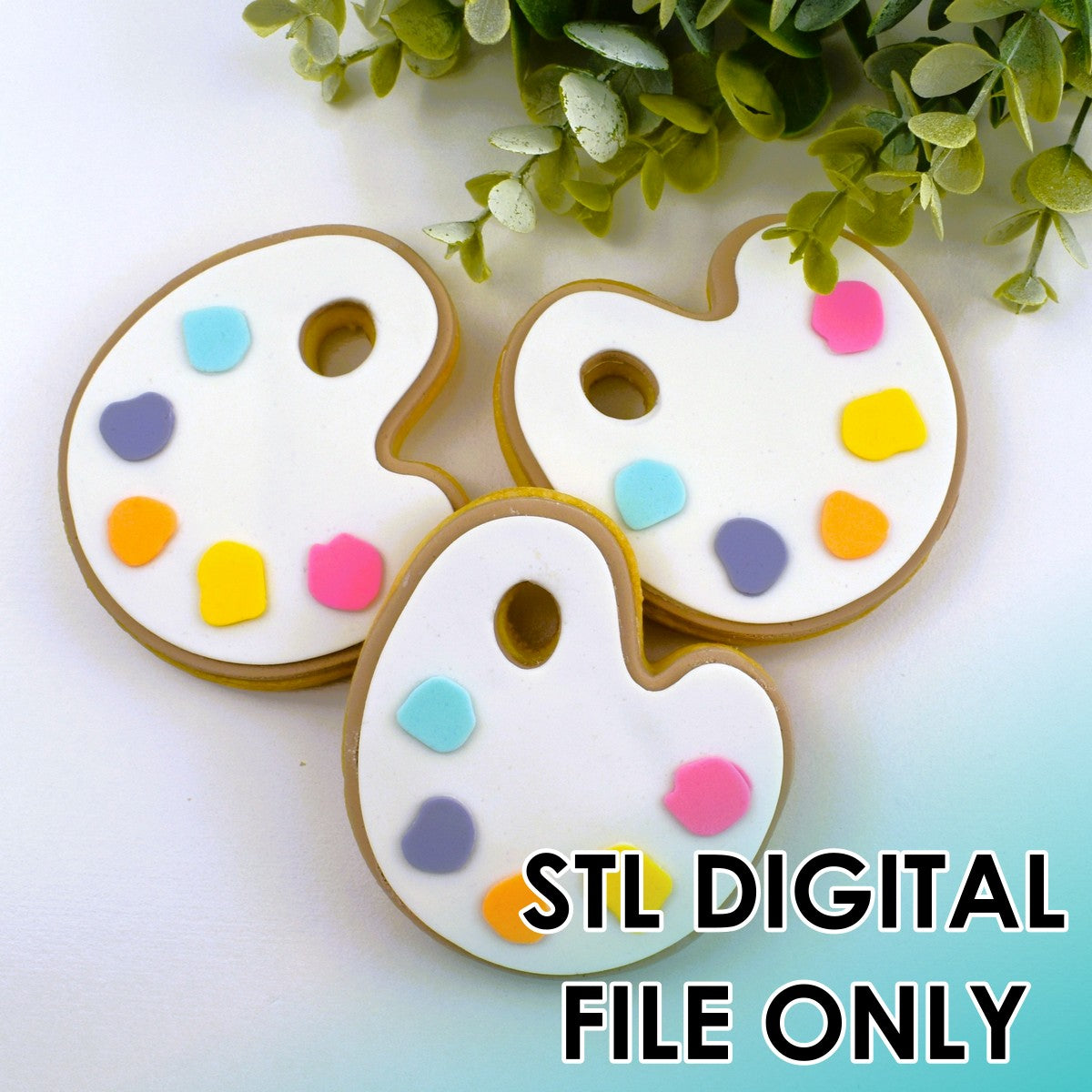 Paint Palette Raised Stamp & Cutter Set