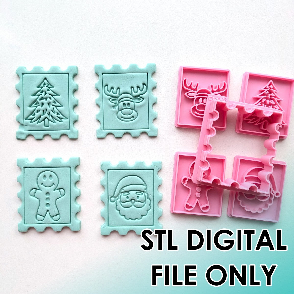 Mini Christmas Stamps Cutter & Stamp Set