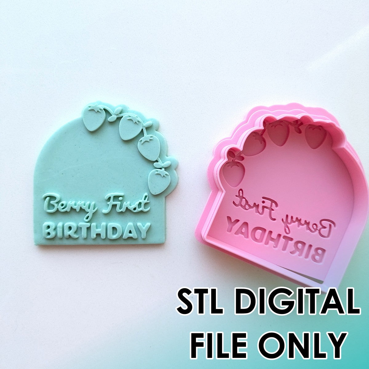 Berry First - Berry First Birthday Plaque Raised Stamp & Cutter Set