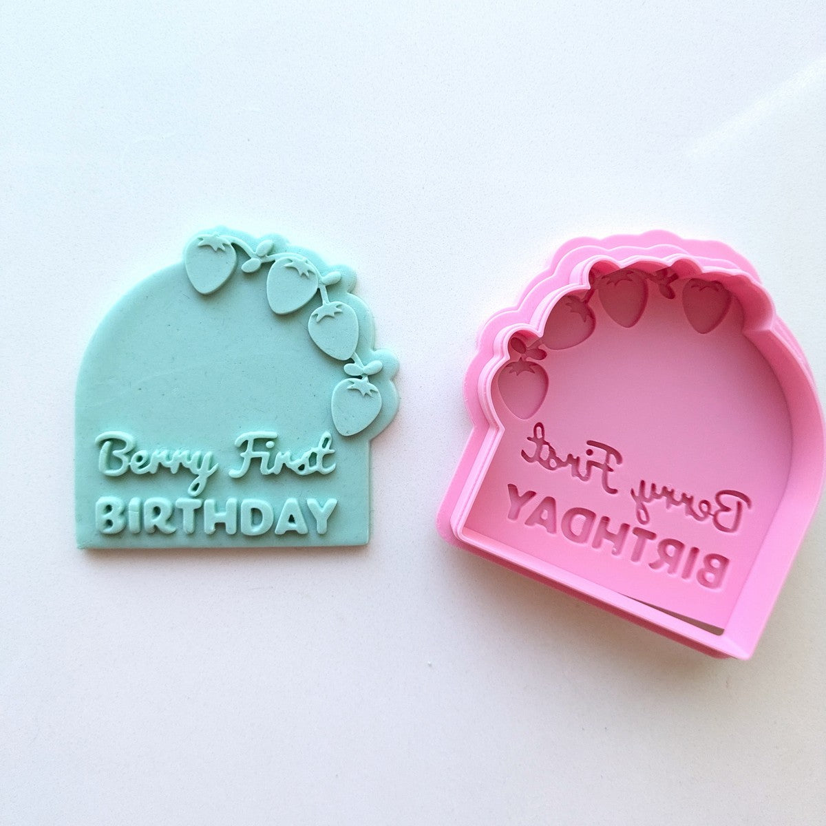 Berry First - Berry First Birthday Plaque Raised Stamp & Cutter Set