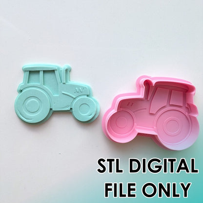 Farm - Tractor Raised Stamp & Cutter Set