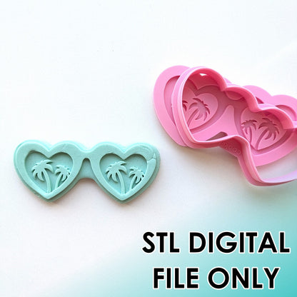 Palm Sunglasses Raised Stamp & Cutter Set