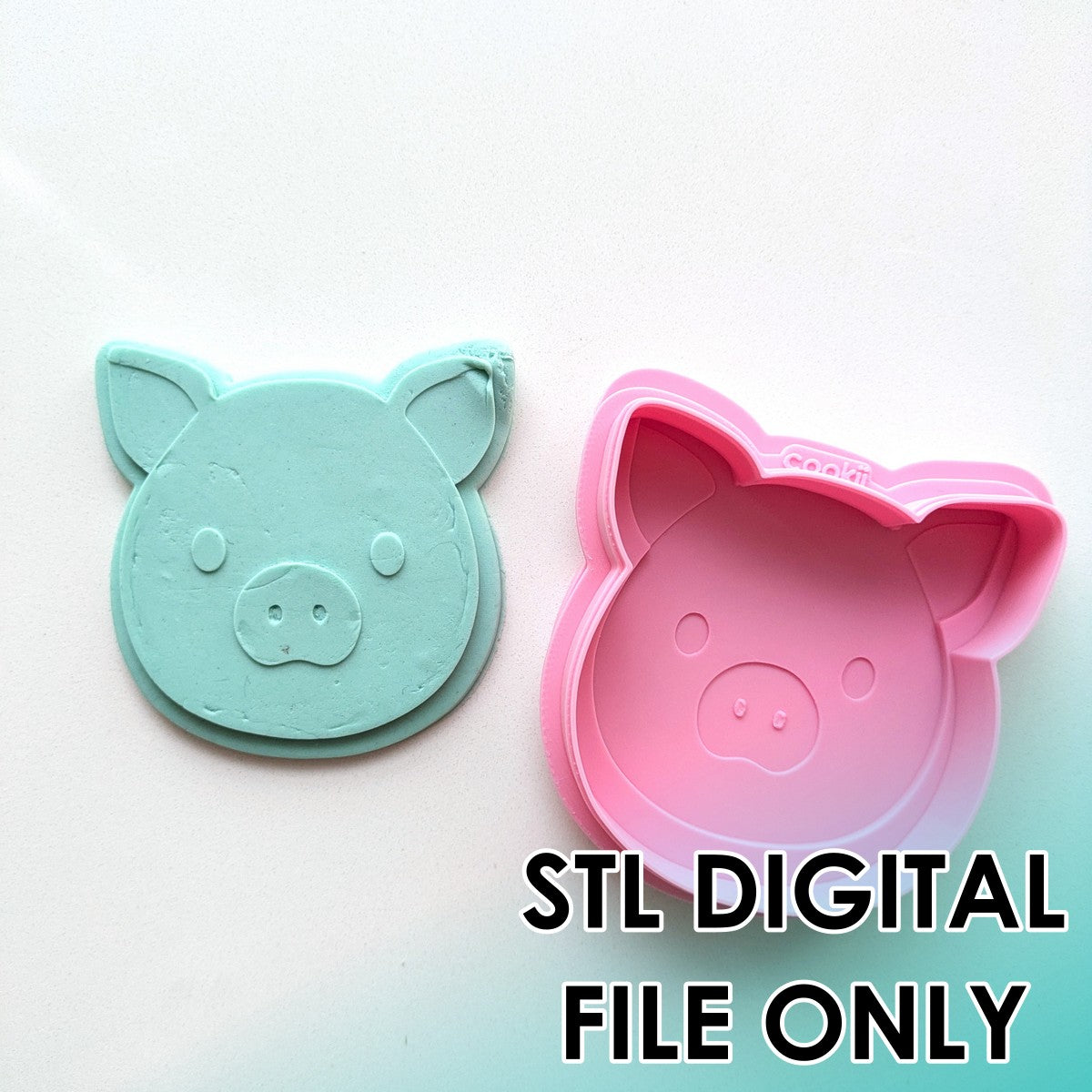 Farm Animals - Pig Raised Stamp & Cutter Set