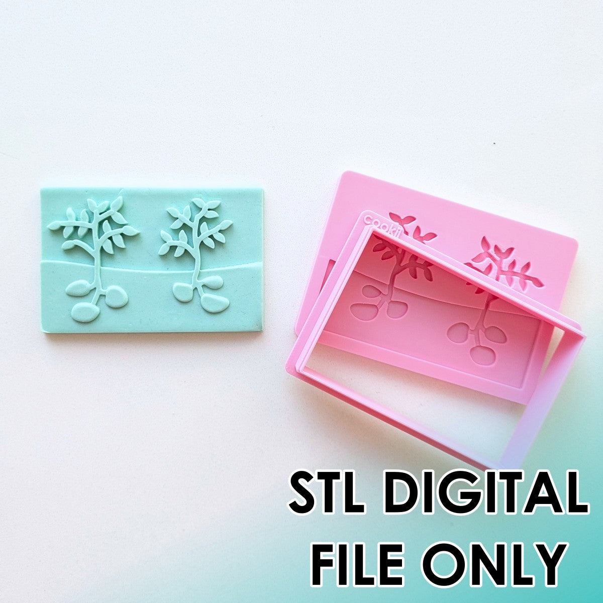 Farm - Potato Plant Raised Stamp & Cutter Set