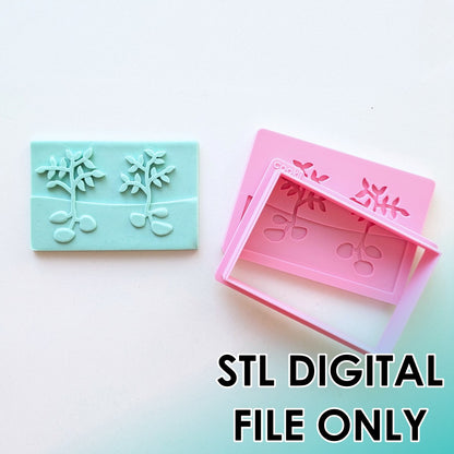 Farm - Potato Plant Raised Stamp & Cutter Set