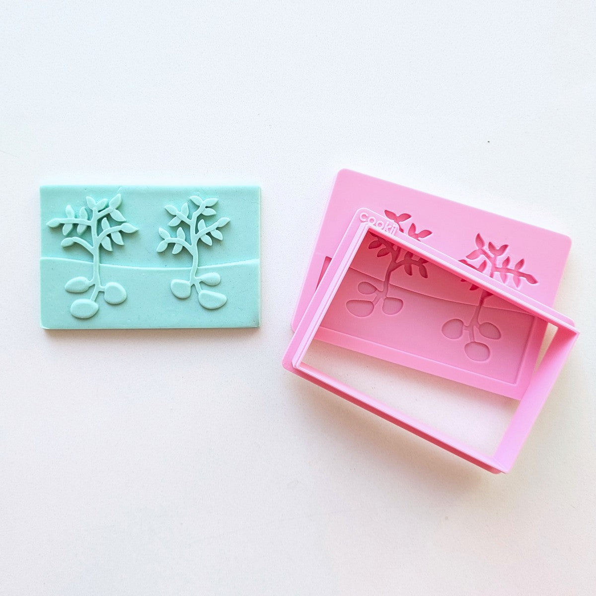 Farm - Potato Plant Raised Stamp & Cutter Set