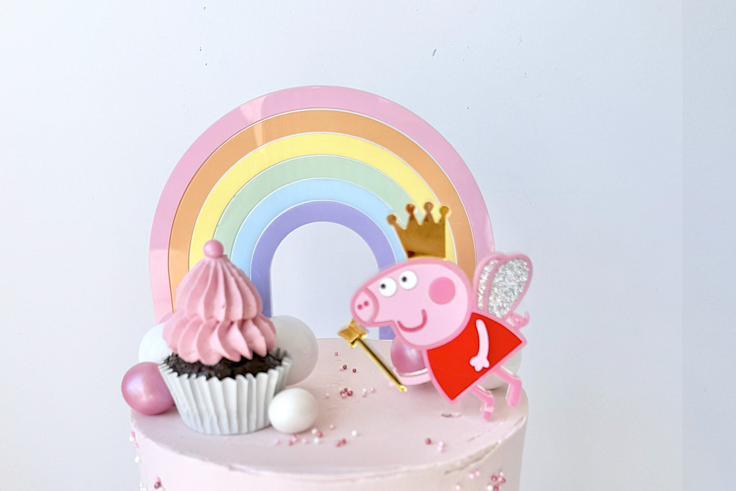 Acrylic Rainbow Cake Topper