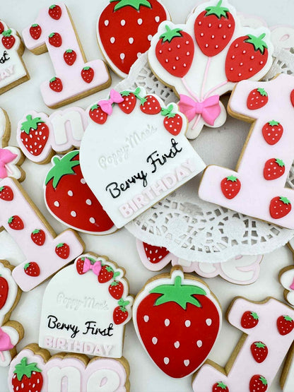 Berry First - Berry First Birthday Plaque Raised Stamp & Cutter Set