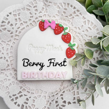 Berry First - Berry First Birthday Plaque Raised Stamp & Cutter Set