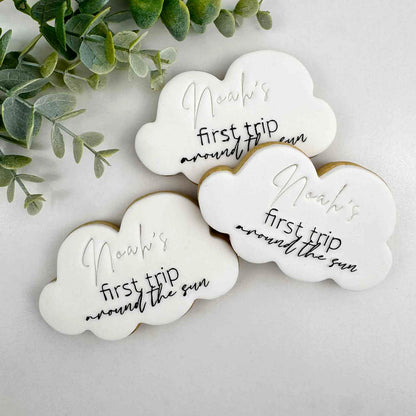 "first trip around the sun" Cloud - Raised Embosser Set