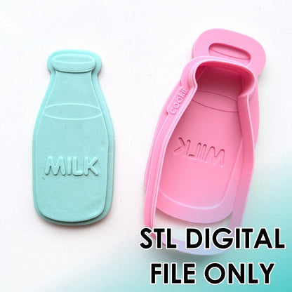 Milk Bottle Raised Stamp & Cutter Set