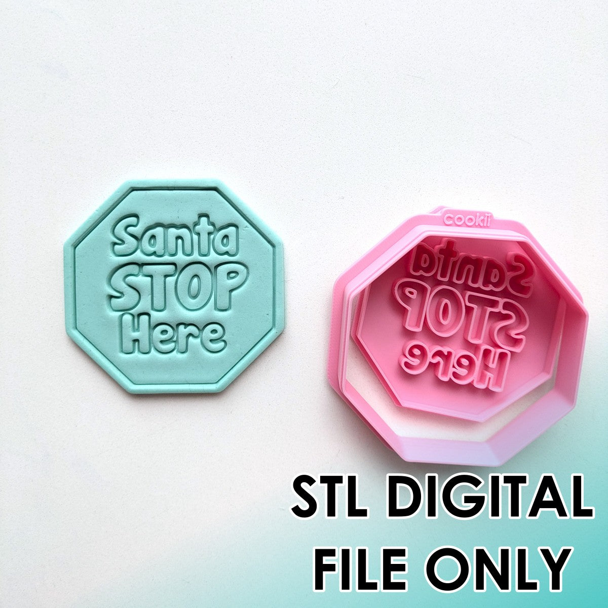 Santa Stop Here Outline Cutter & Stamp Set