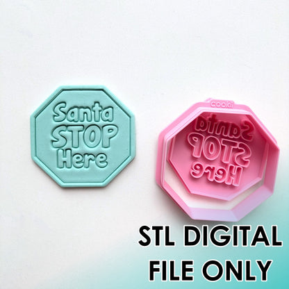 Santa Stop Here Outline Cutter & Stamp Set