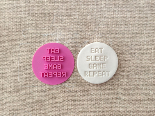 "Eat Sleep Game Repeat" - 7cm embosser