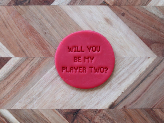"Will you be my player two?" - 7cm stamp