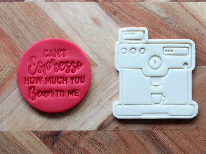 "Can't Espresso how much you Bean to me" 7cm stamp