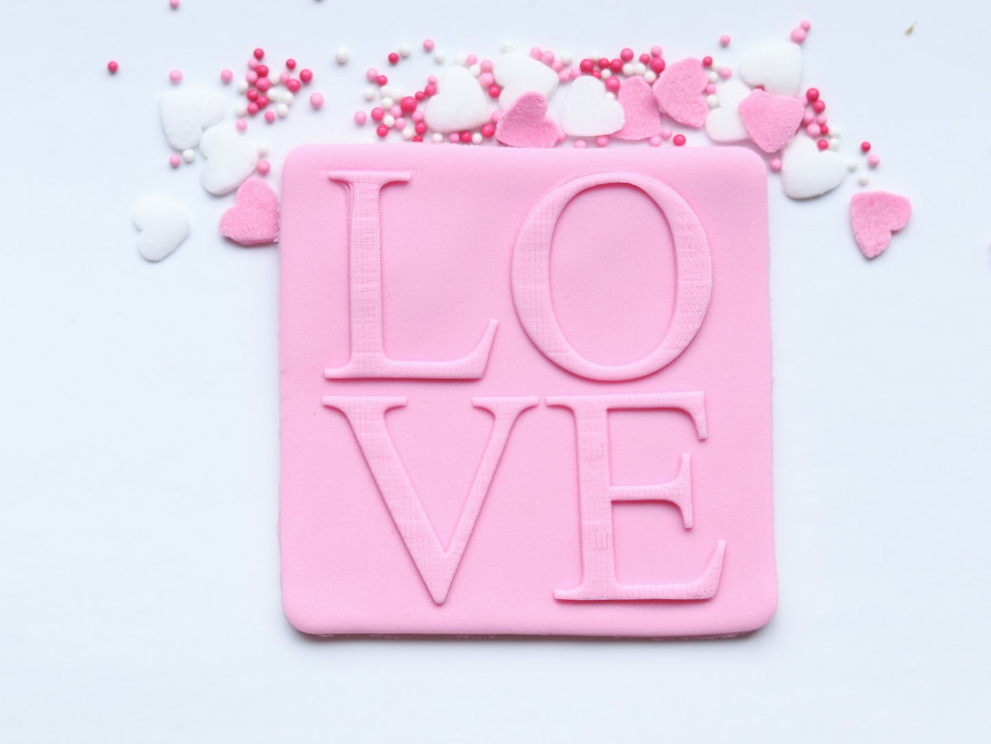 "L O V E" Square - Raised Embosser