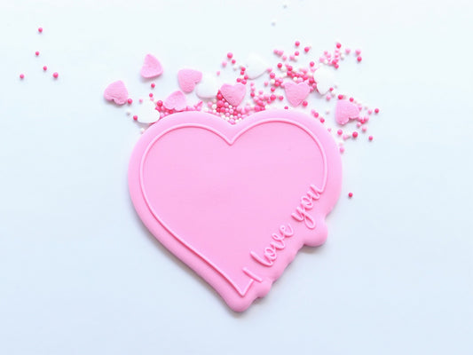 "I love you" Heart - Raised Embosser Set