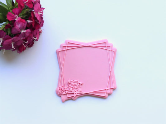 Camellia Geometric Frame BLANK - Raised Embosser Set