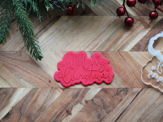 "Merry Christmas" Snowflakes - Raised Embosser Set