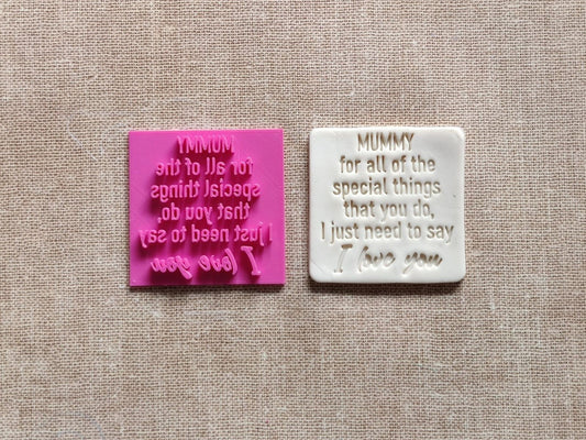 "MUMMY" Poem - 7cm square embosser