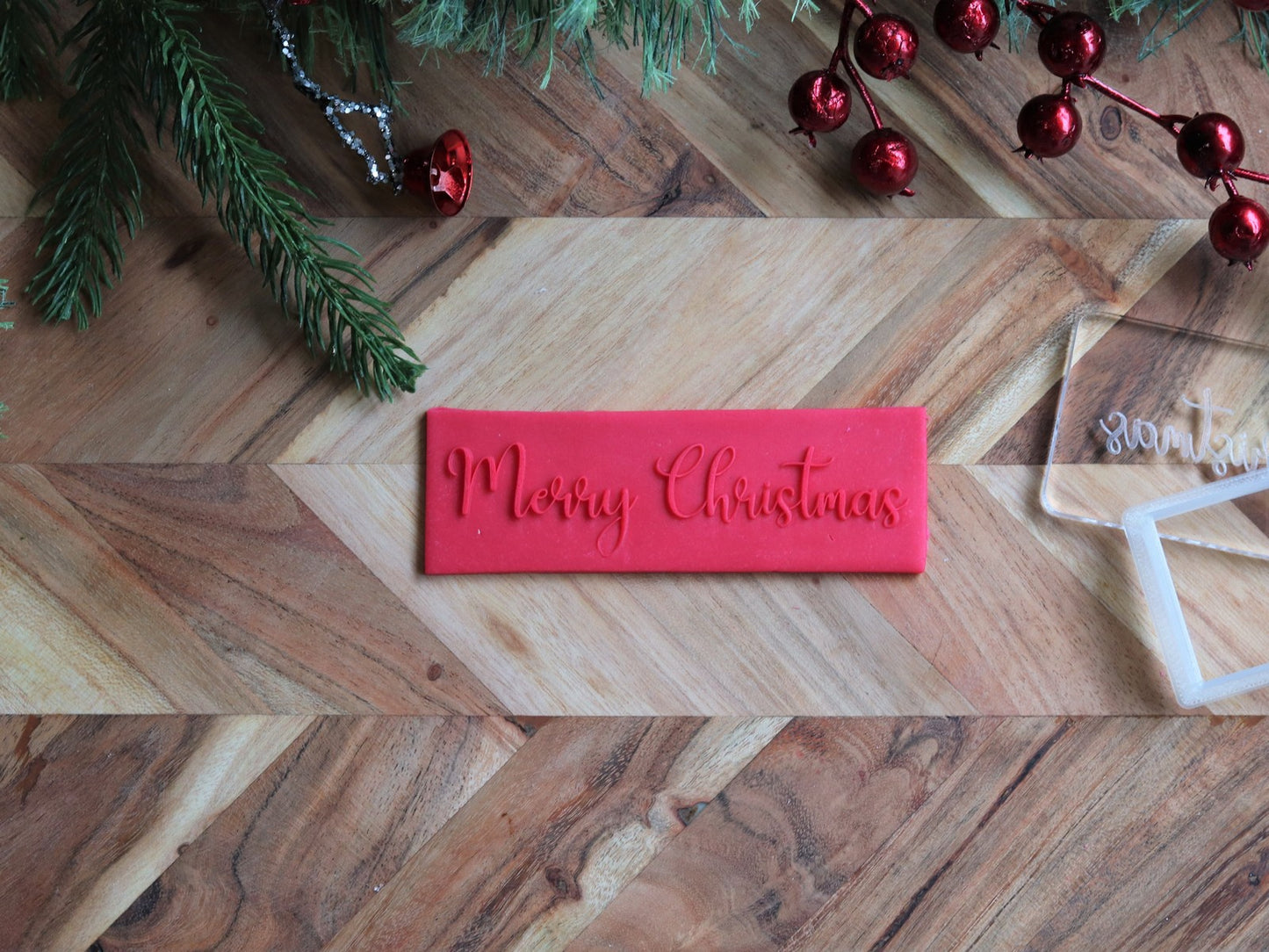 "Merry Christmas" (Script) - Raised Embosser Set