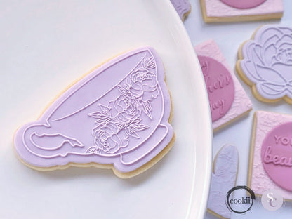 Peony Teacup - Raised Embosser Set