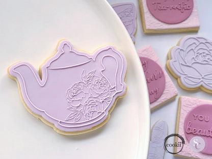 Peony Teapot - Raised Embosser Set